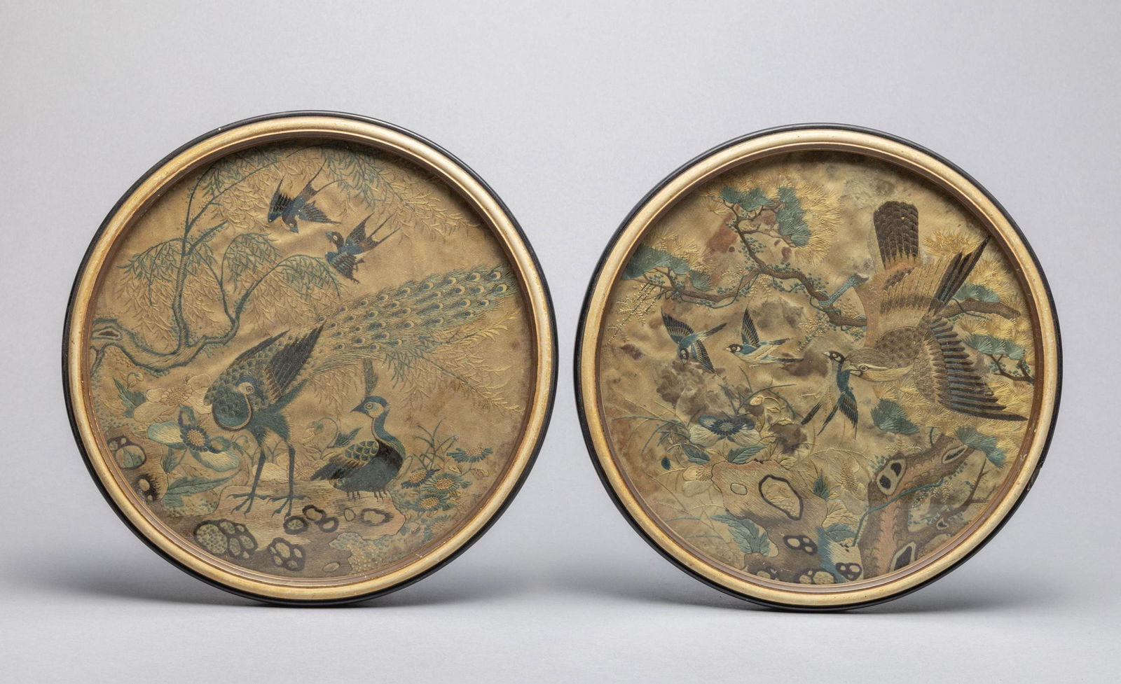 Pairs Chinese Embroidered Wall Hangings (1 of 10)