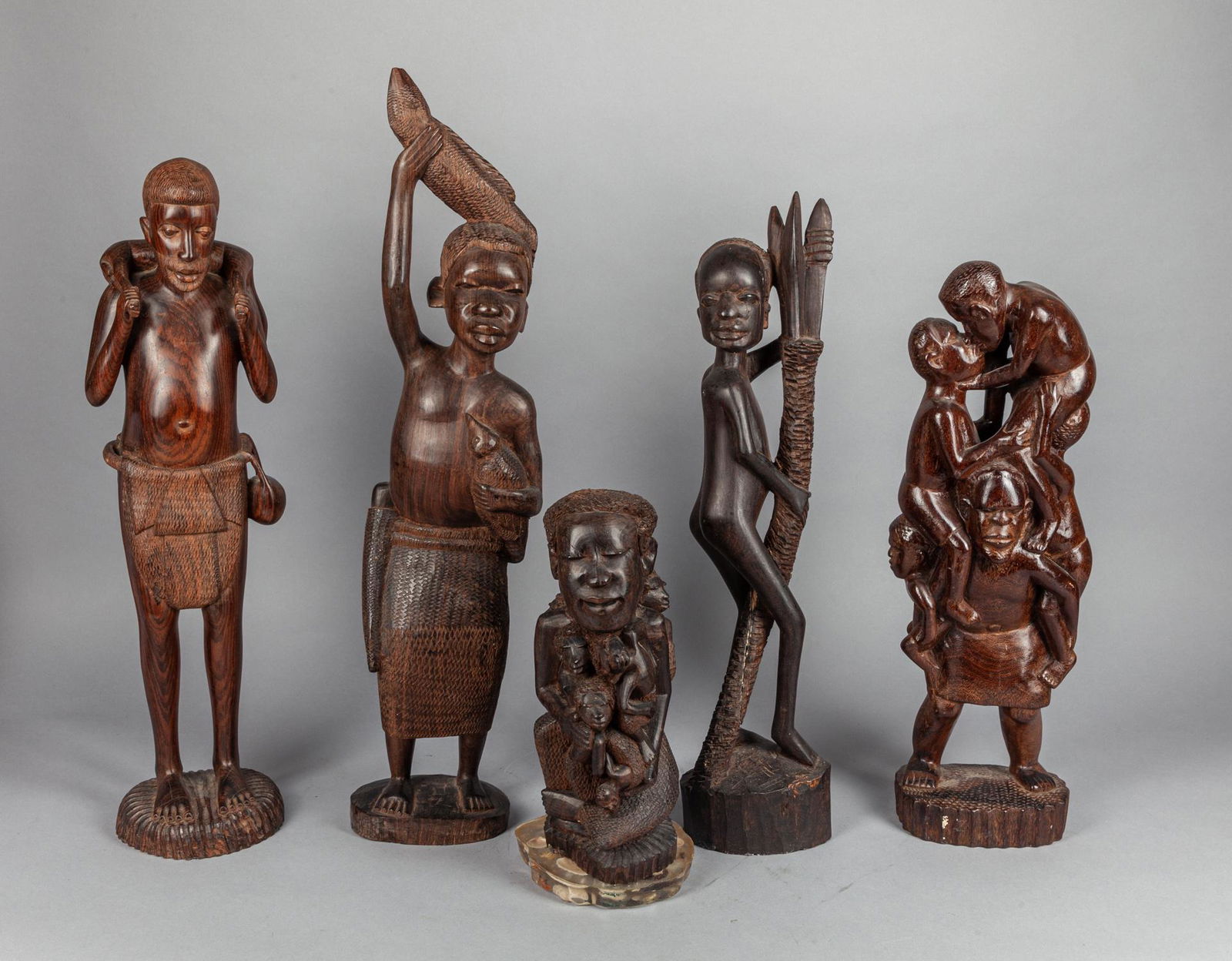 Large Set African Carved Wood Sculptures (1 of 11)