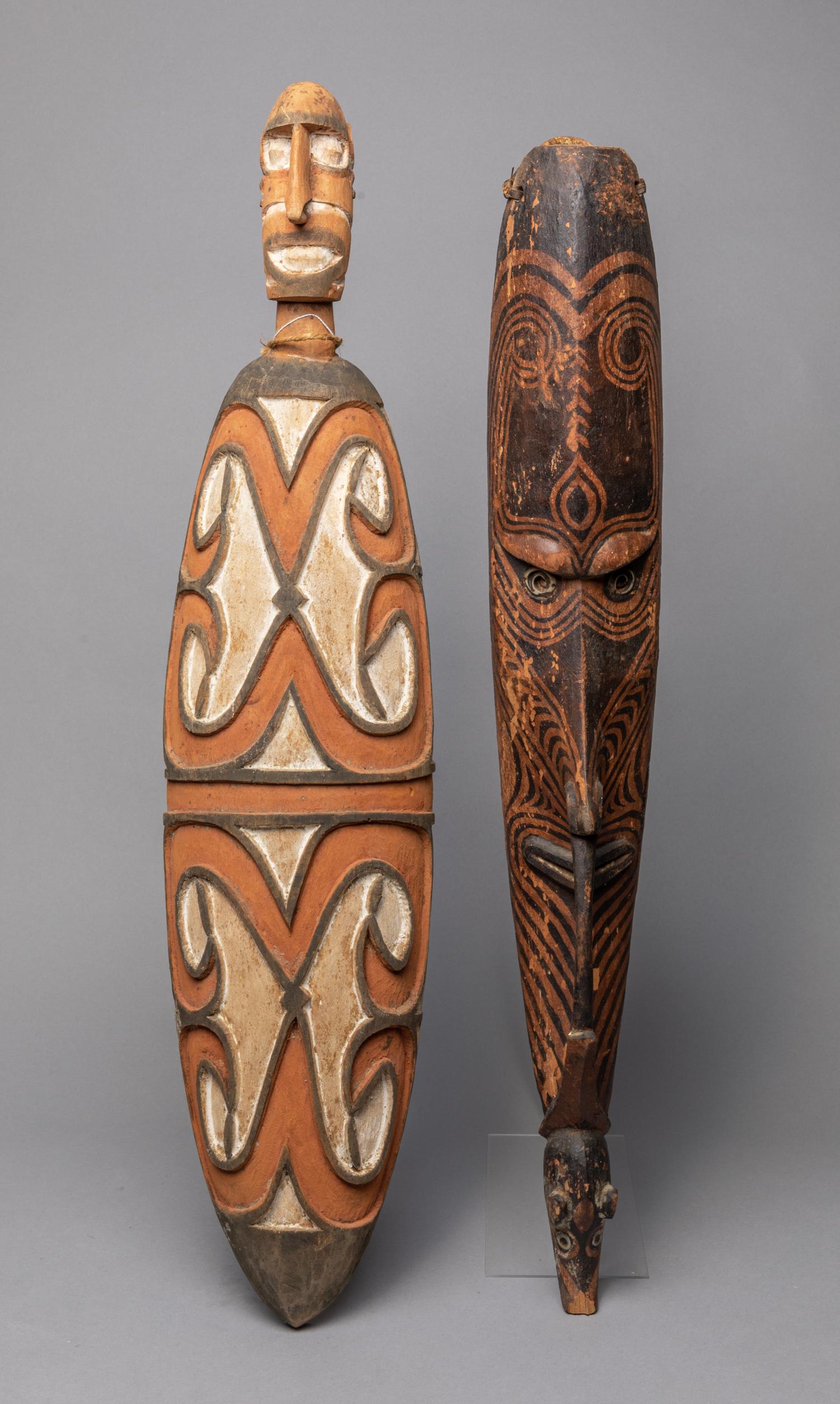 Set African Carved Painted Wood Wall Hanging Decor (1 of 13)