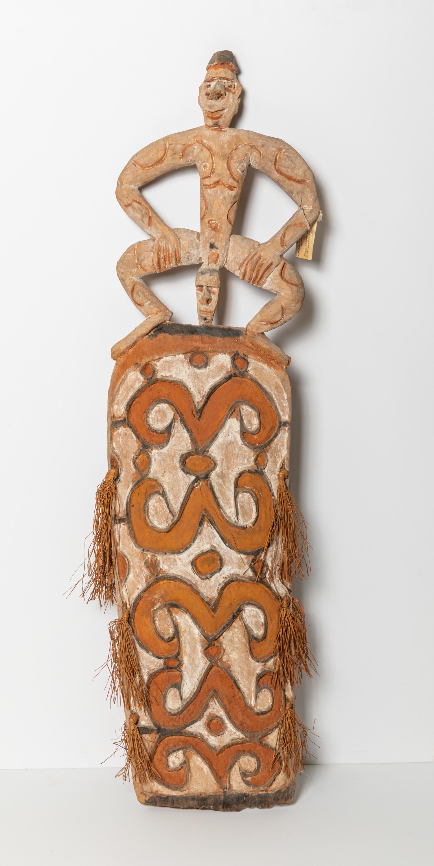 South Pacific Carved Wood Tribal Warrior Shield (1 of 12)