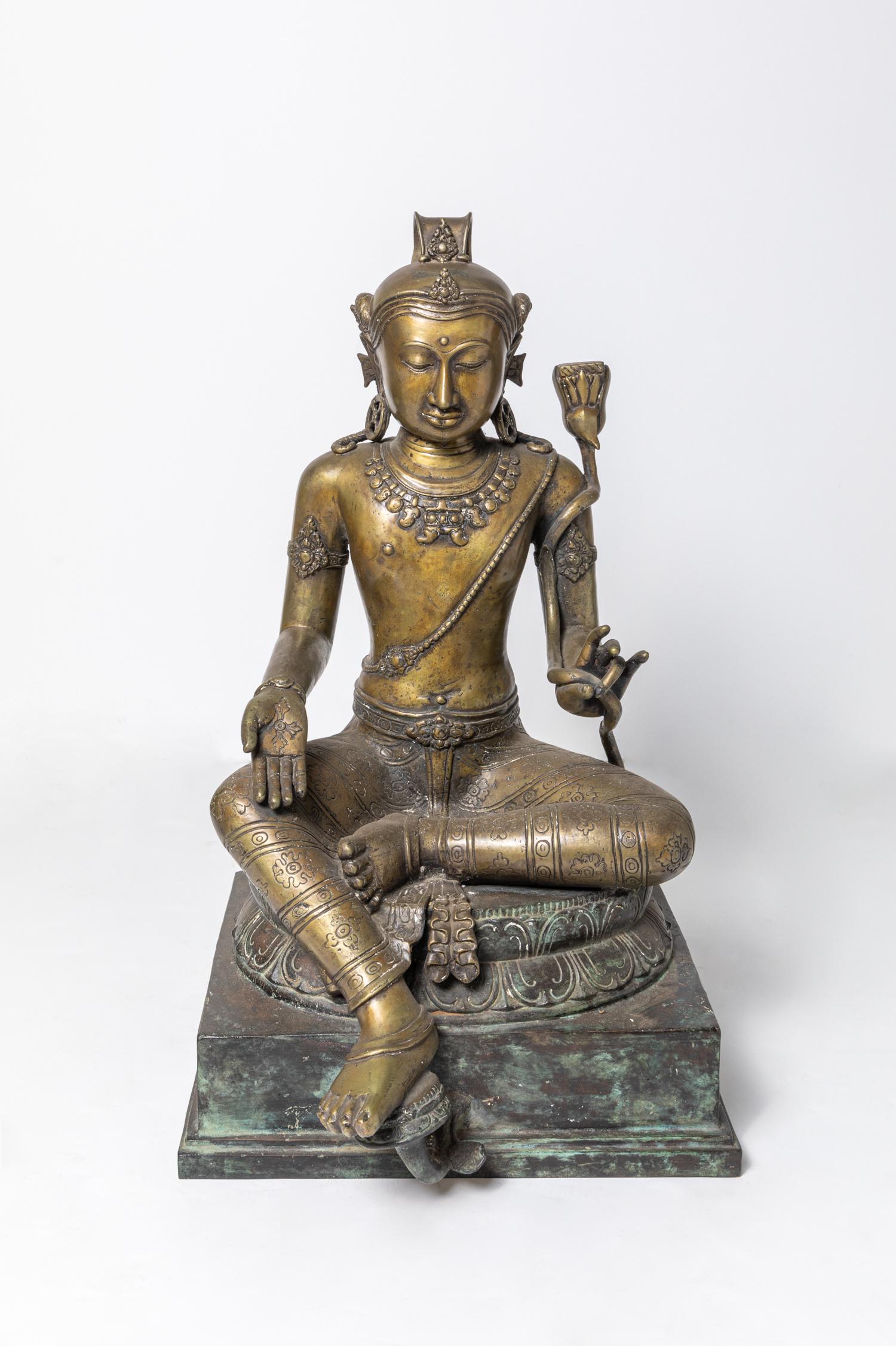 Large Indian Bronze Buddha Sculpture (1 of 15)