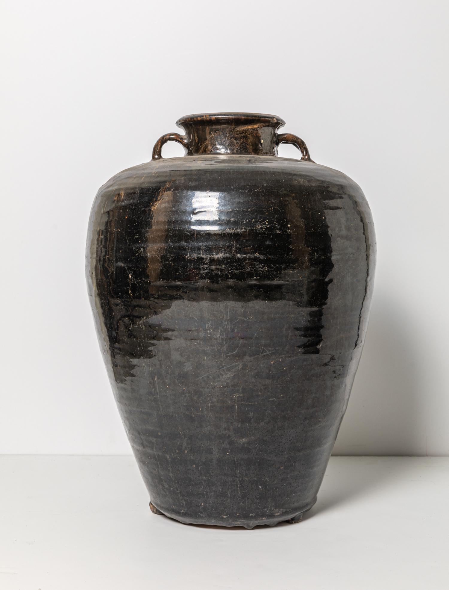 Large Korean Joseon Type Glazed Pottery Jar (1 of 13)