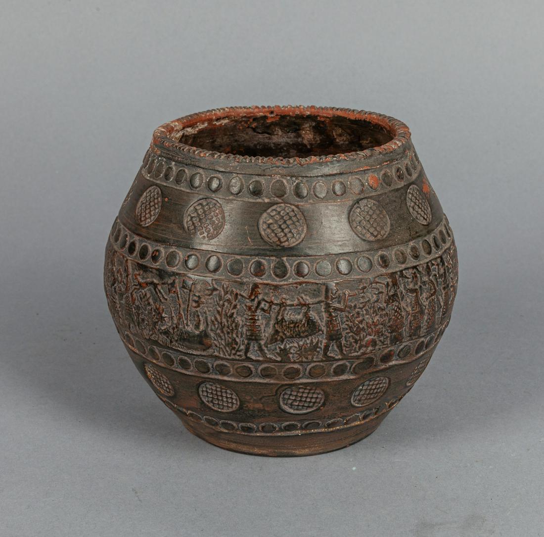 Designed Greece Carved Pottery Pot (1 of 11)