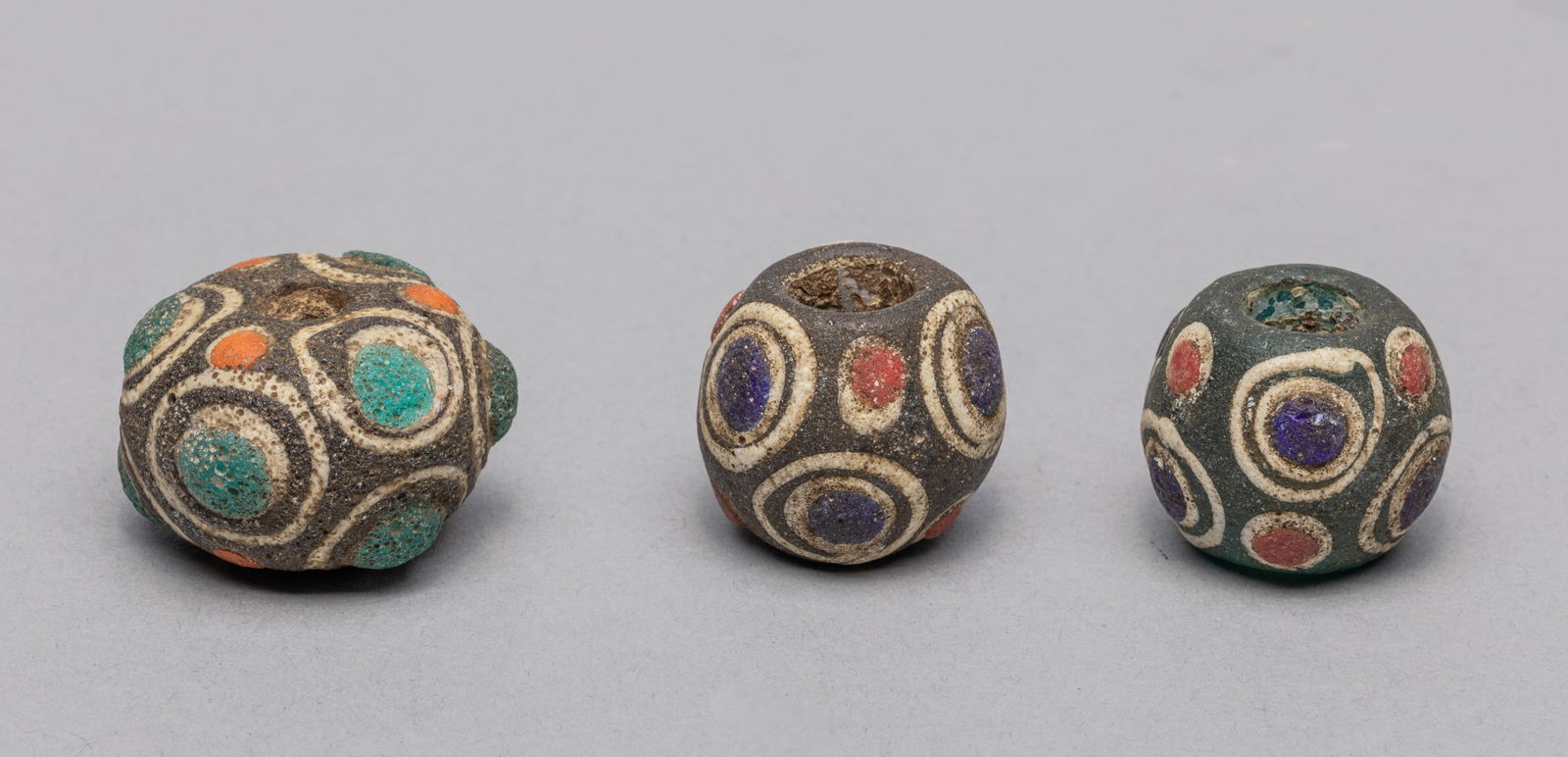 Set Ancient Roman Type Dragon Fly Eye Glass Beads (1 of 13)