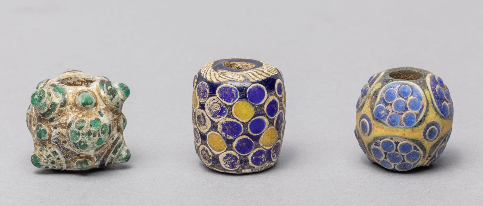 Set Ancient Roman Type Dragon Fly Eye Glass Beads (1 of 13)