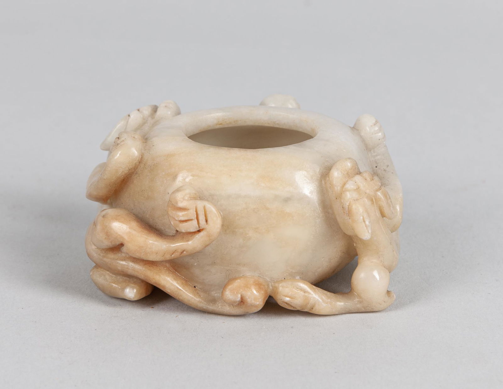 Chinese White-Brown Color Jade Carving of Washer (1 of 9)
