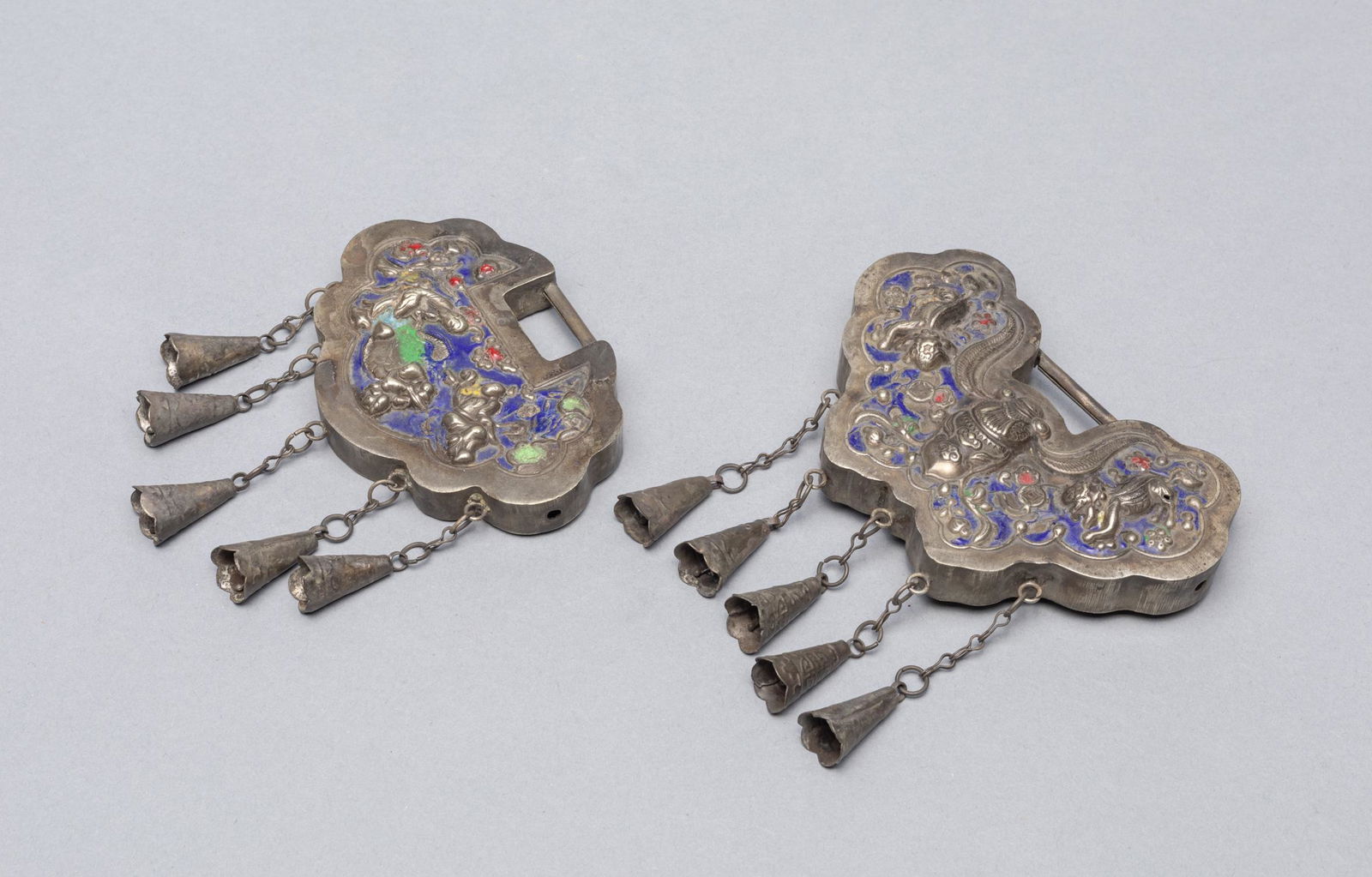 Set Chinese Enameled Silver Color Lock (1 of 11)
