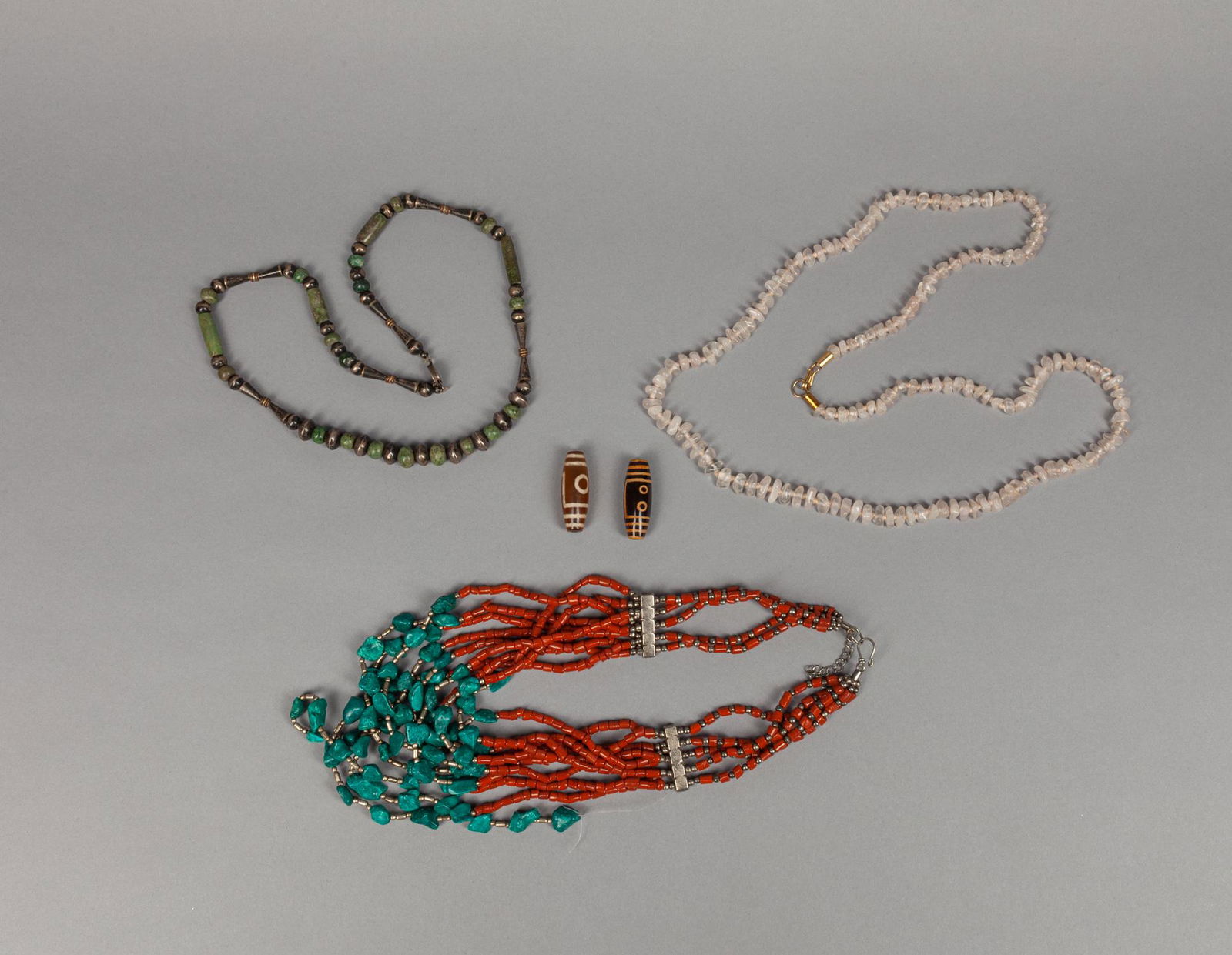 Set Chinese/Tibetan DZI/Turquoise Quartz Jewelry (1 of 11)