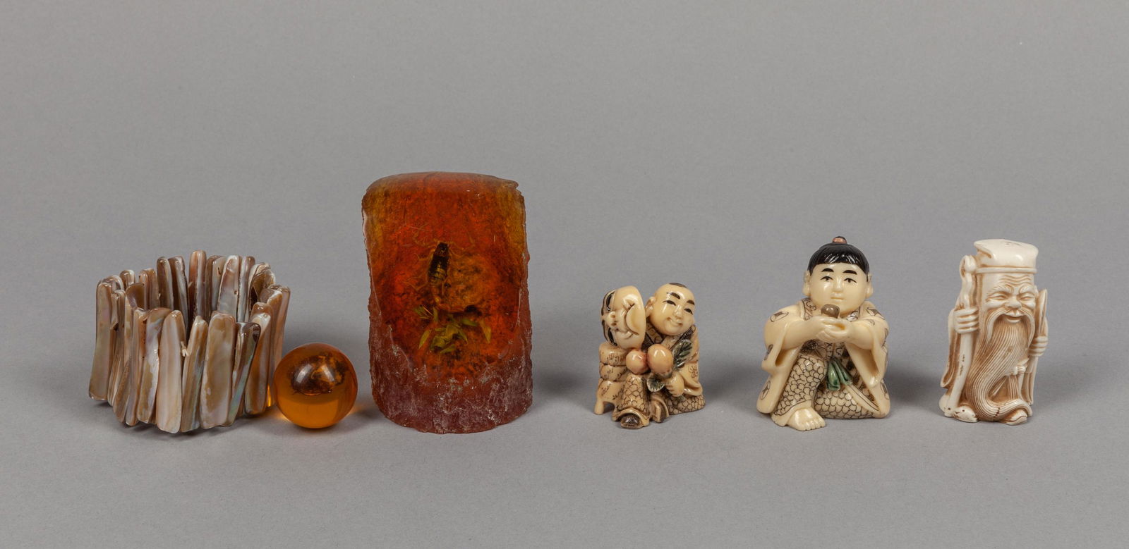 Set Japanese Carved Netsuke/Table Sculptures (1 of 11)