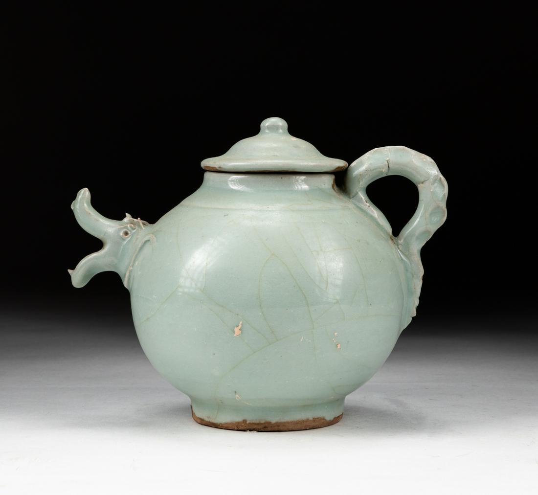 Korean Joseon Type Celadon Dragon Pot (1 of 12)