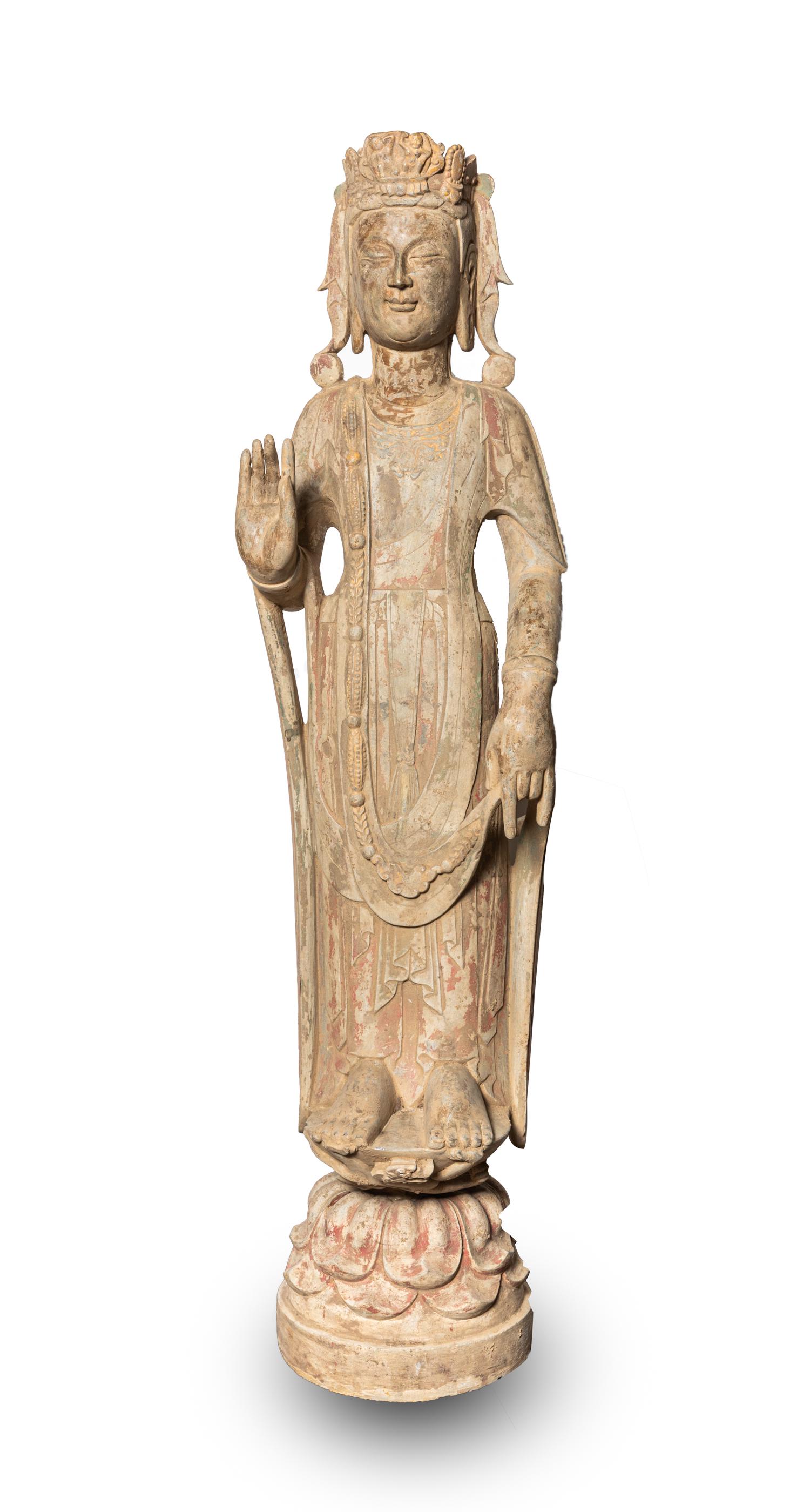 Tall Chinese North Qi Type Stone Buddha (1 of 12)