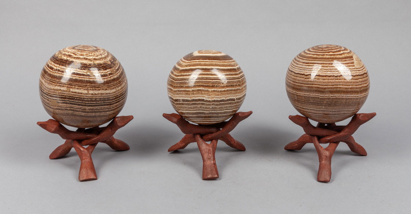 Group Collectible Fossilized Gem Stone Ball Sculpture (1 of 11)