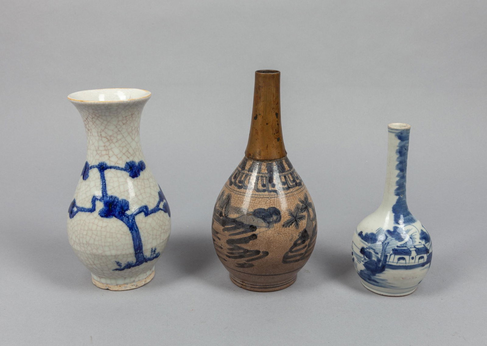 Set Chinese Blue & White Porcelain Cabinet Vase (1 of 14)