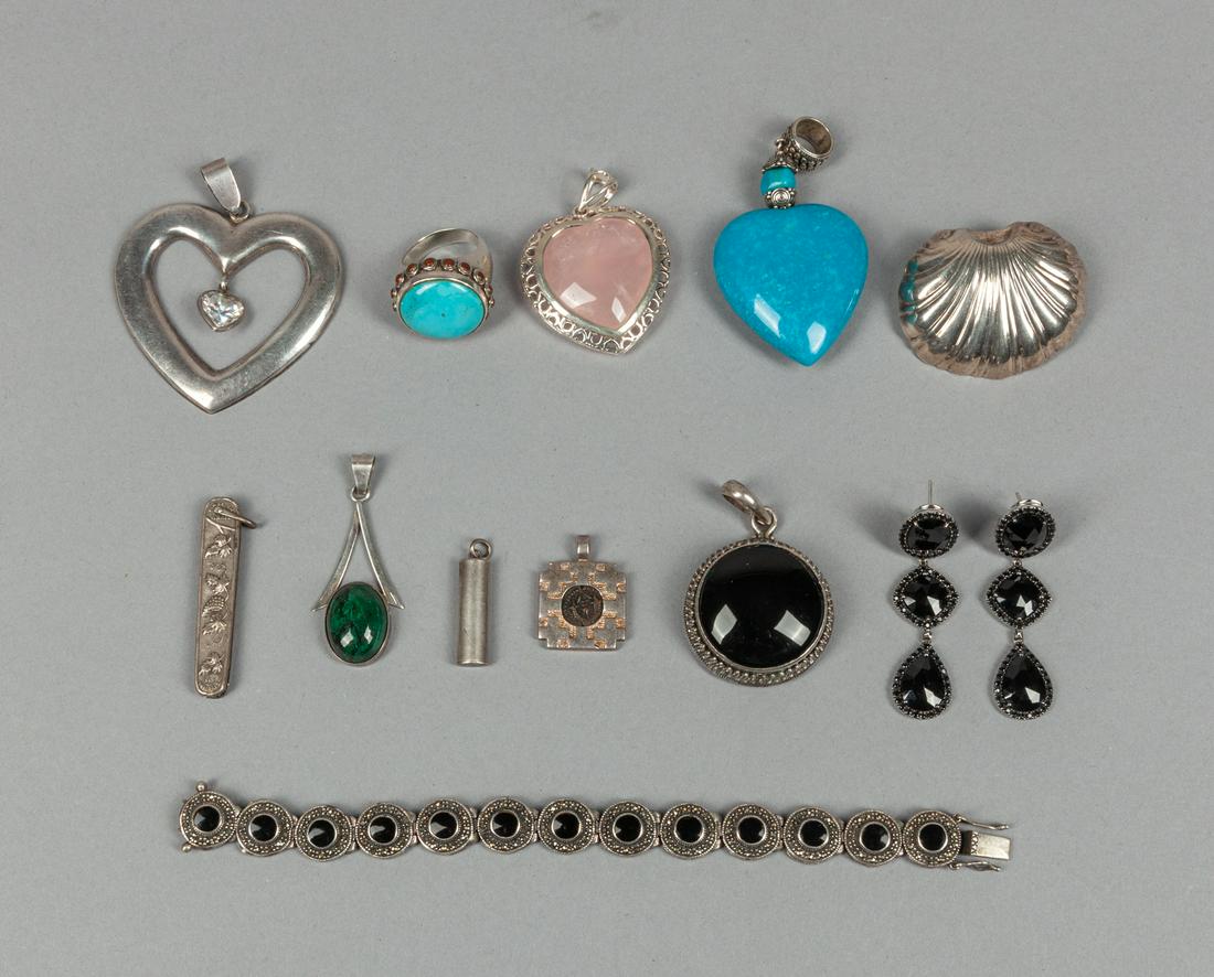 Large Group Sterling Silver Jewelry with Gem Stone (1 of 13)