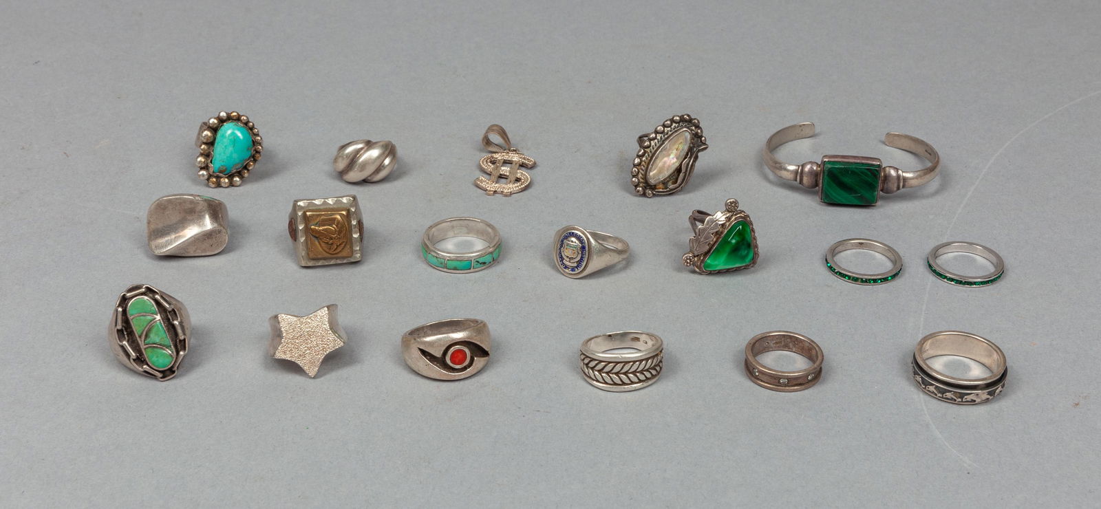 Large Group Silver Ring, Pendant & Bangle (1 of 11)