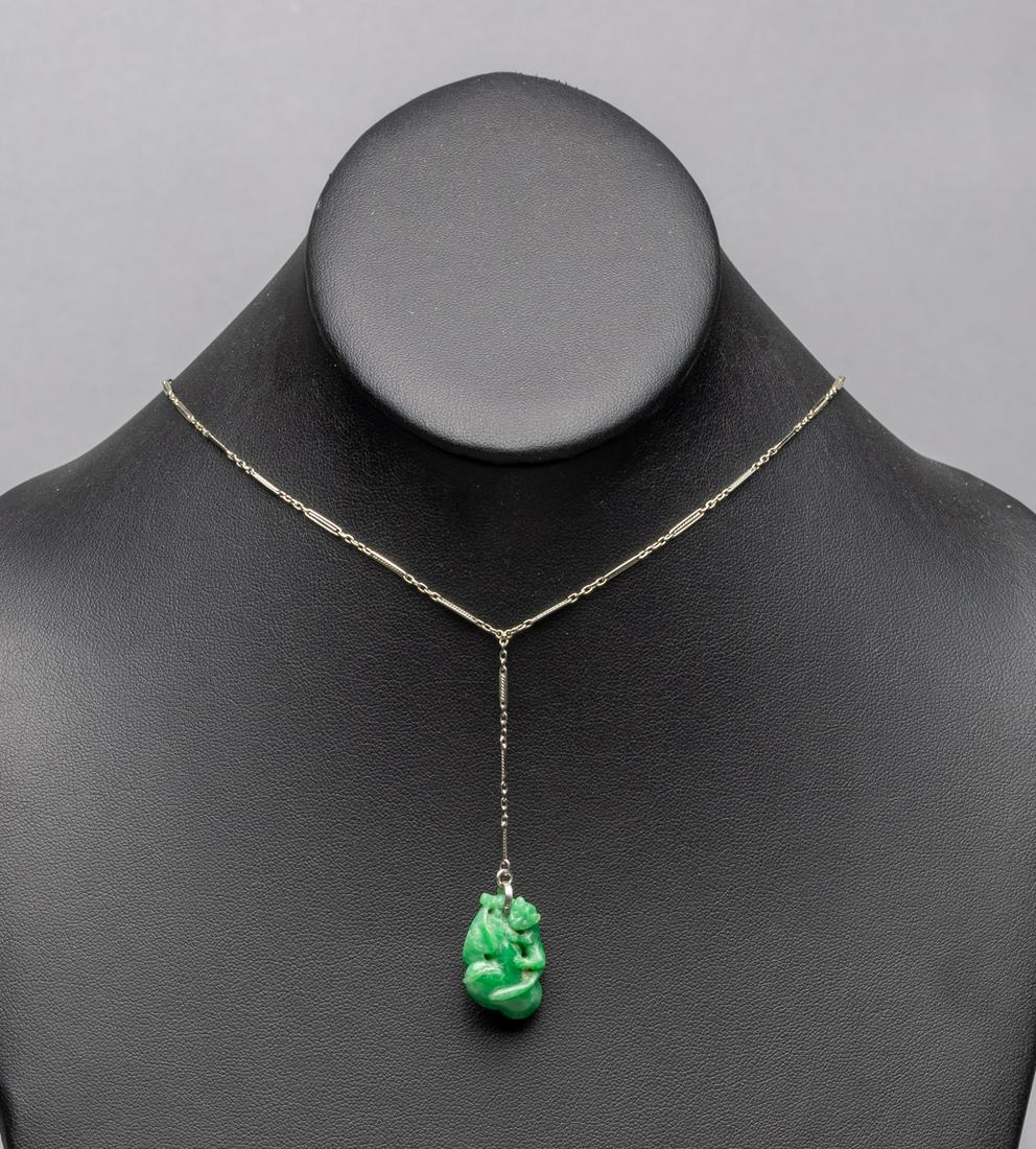 Chinese Jade Jadeite Toggle With 18k Necklace (1 of 9)