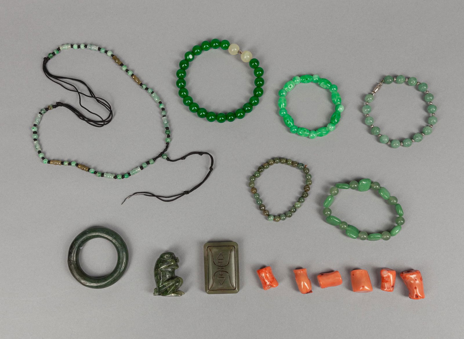 Large Set Chinese Export Jade Stone Custom Jewelry (1 of 11)