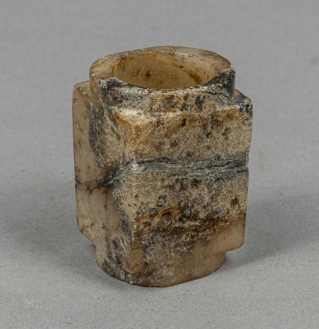 Chinese Grey Color Jade Carving of Cong (1 of 11)