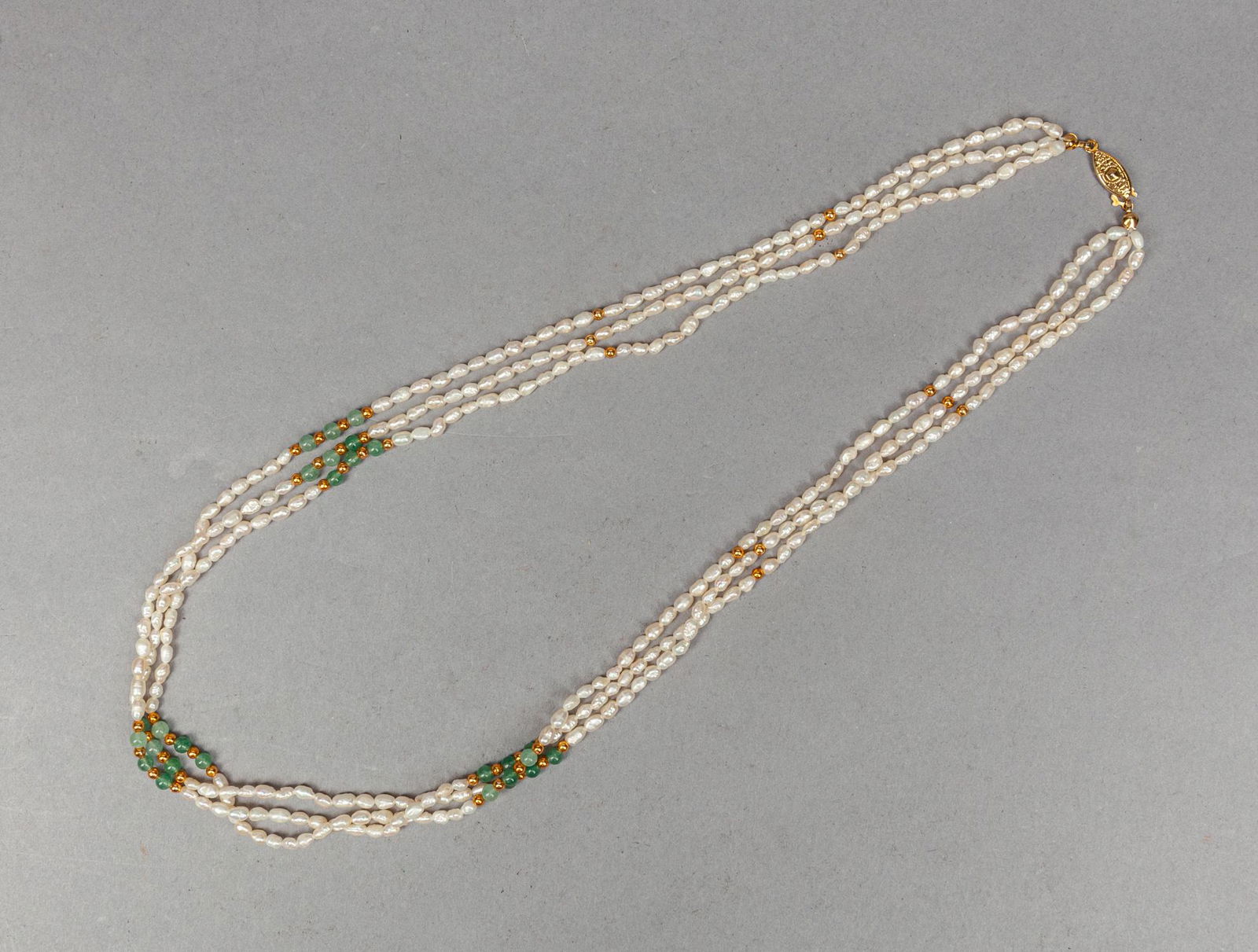 Chinese Sea Pearl & Jade Necklace (1 of 11)