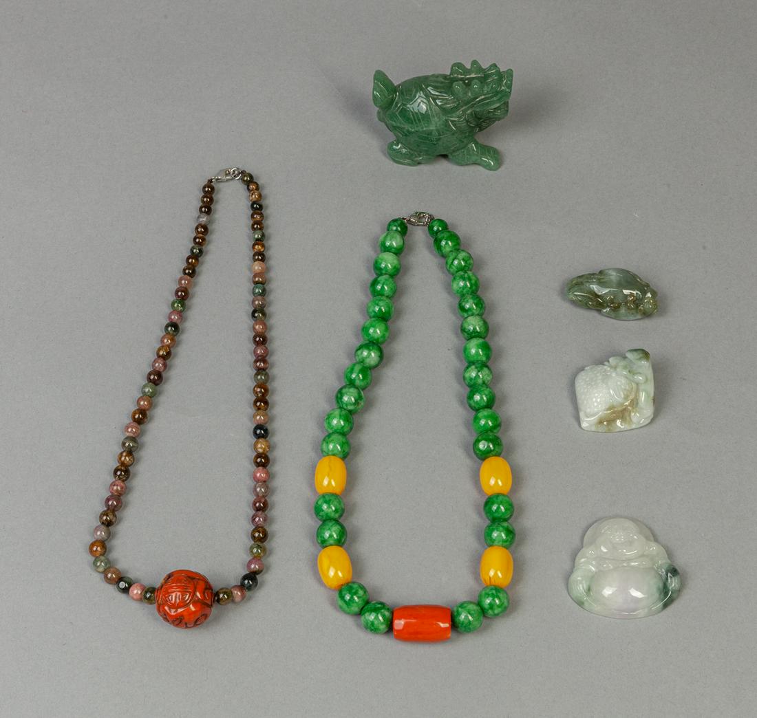 Set Estate Chinese Jade/Gem Stone Jewelries (1 of 11)