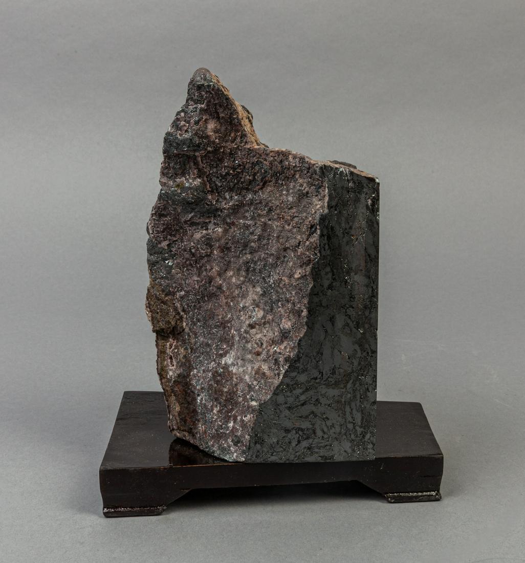 Rare Iron Mine Table Sculpture: Ironstone is a sedimentary rock, that contains a substantial proportion of an iron ore compound from which iron can be smelted commercially.Freshly cleaved ironstone is usually grey. The brown externa