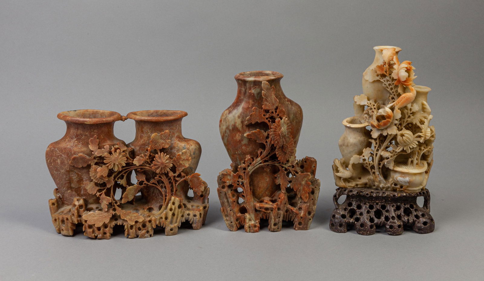 Set Chinese Carved Stone Table Sculptures (1 of 12)