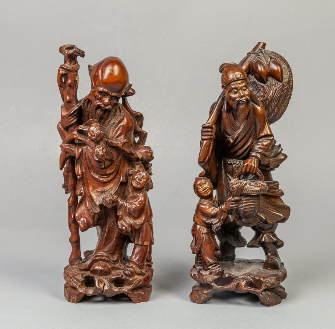 Set Chinese Carved Wood Table Sculptures (1 of 11)