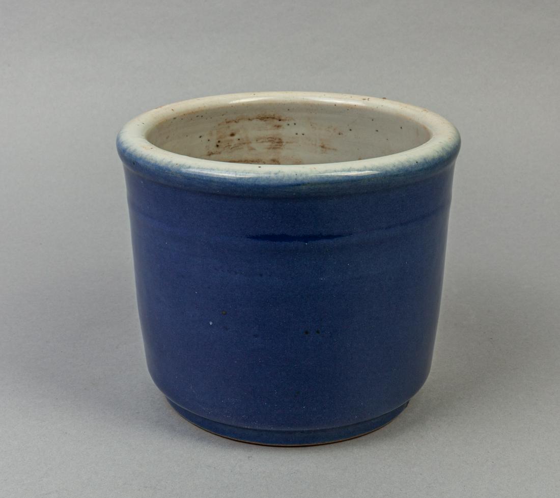 Chinese Blue Glazed Porcelain Brush Pot (1 of 11)