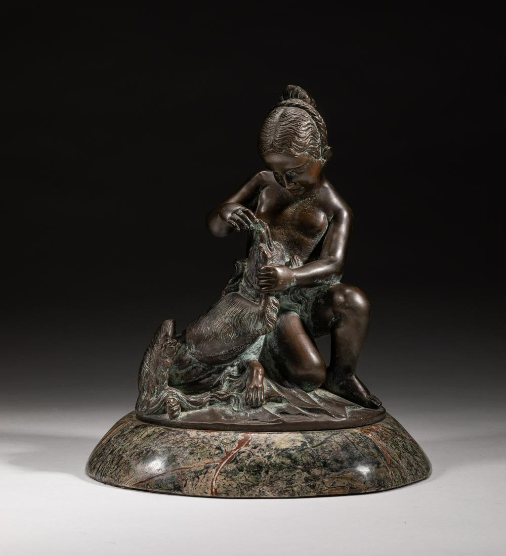 Vintage Designed Bronze Sculpture with Marble Base (1 of 12)