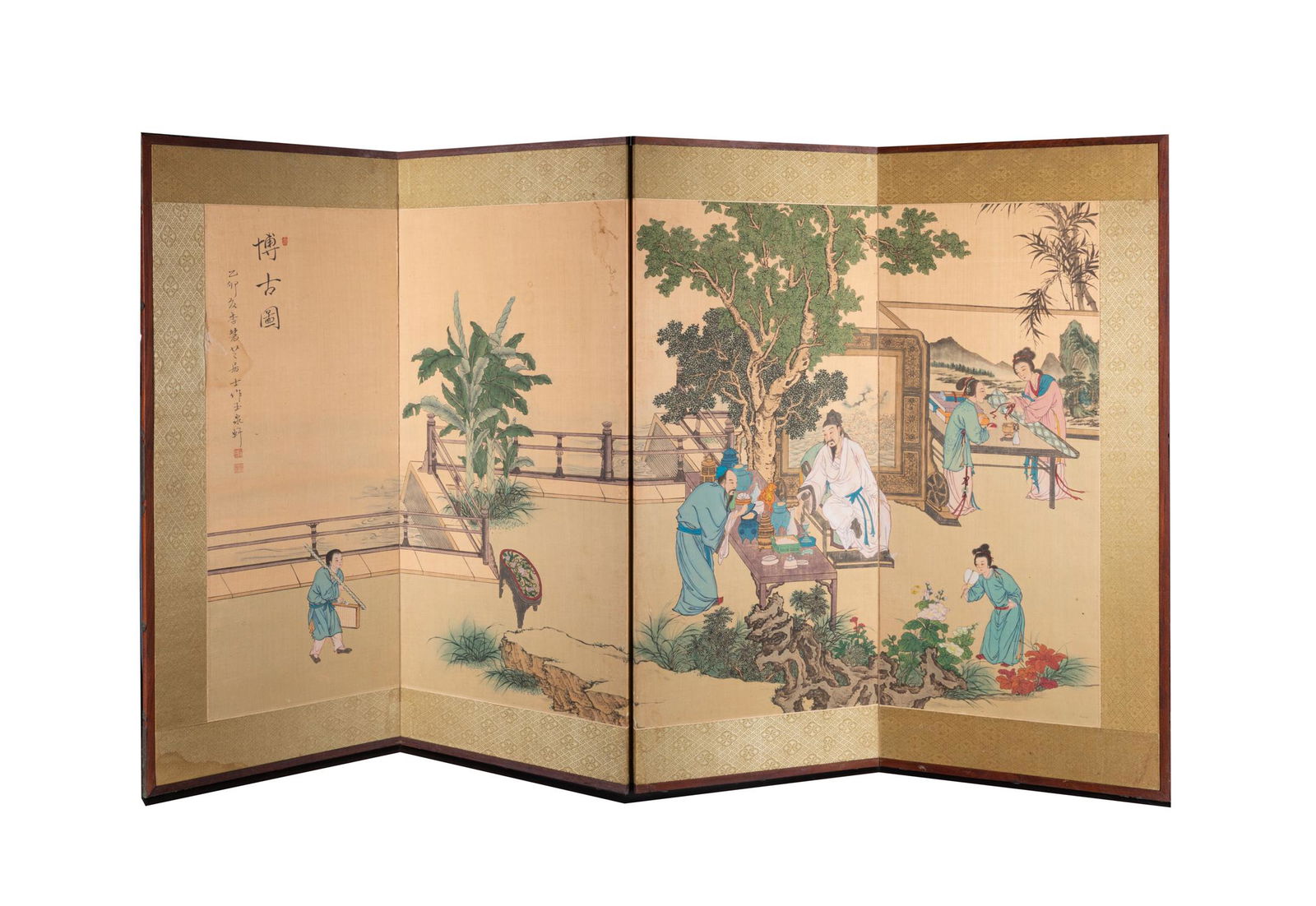 Chinese Water Color Painting Screen (1 of 11)