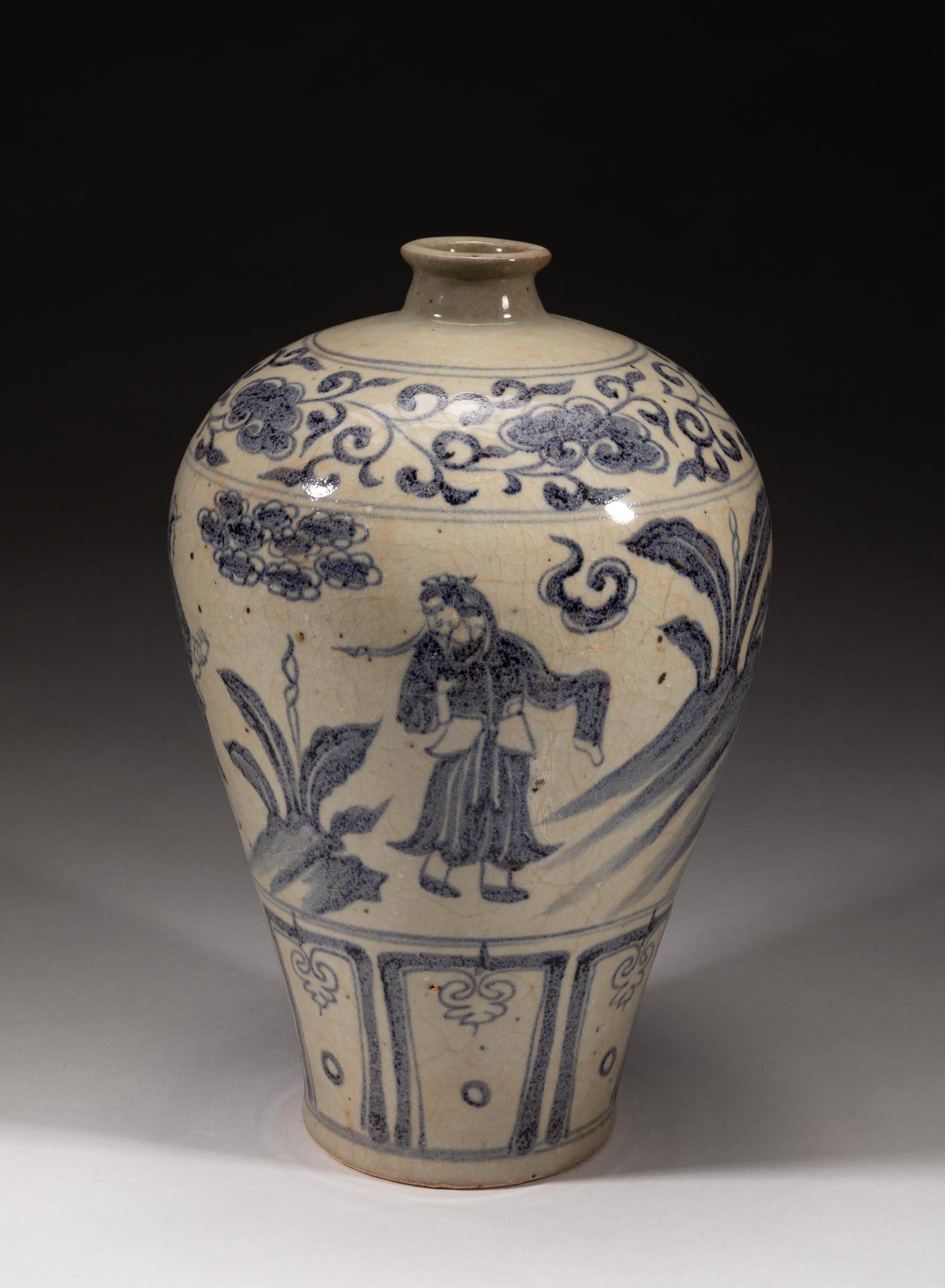 Tall Korean Shipwreck Type Porcelain Vase (1 of 14)