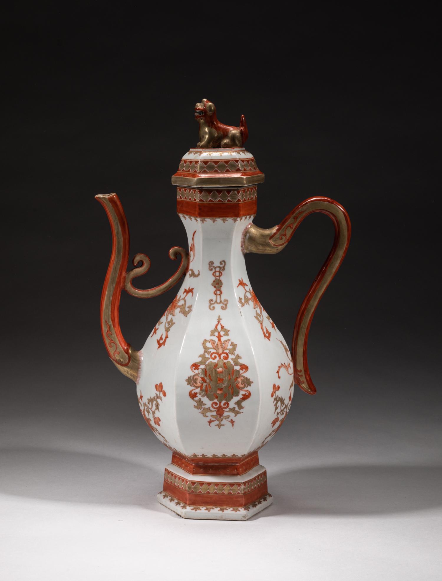 Large Japanese Kutani Porcelain Covered Ewer (1 of 14)