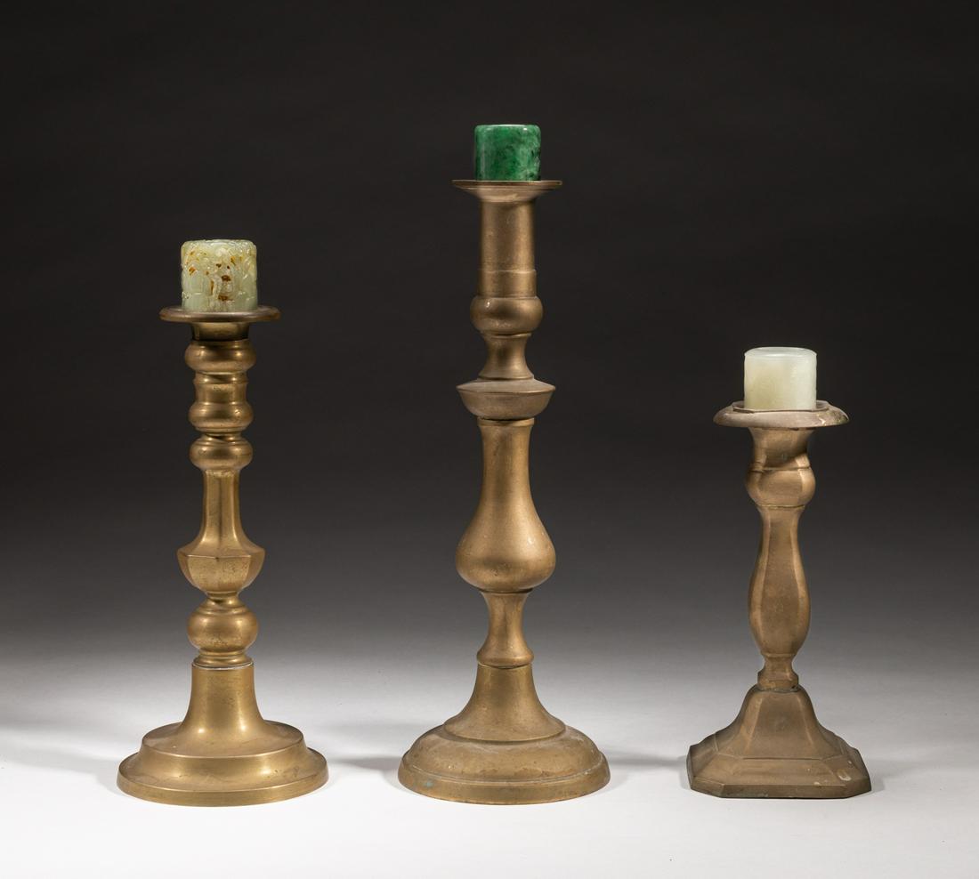 Designed English Type Candlesticks with Chinese Jade (1 of 12)