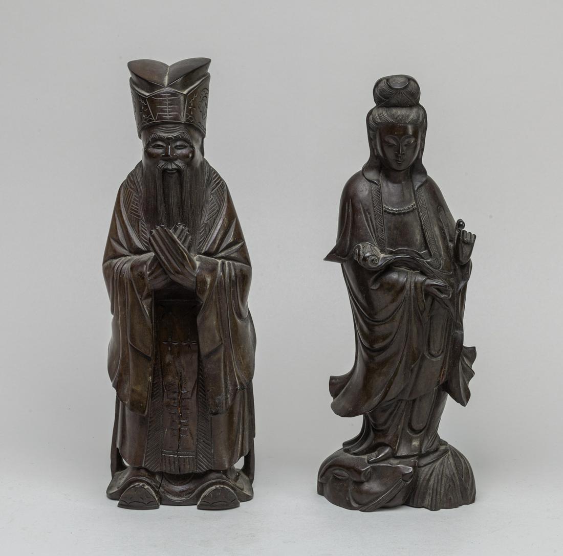 Set Chinese Wood Carving Table Sculptures (1 of 12)