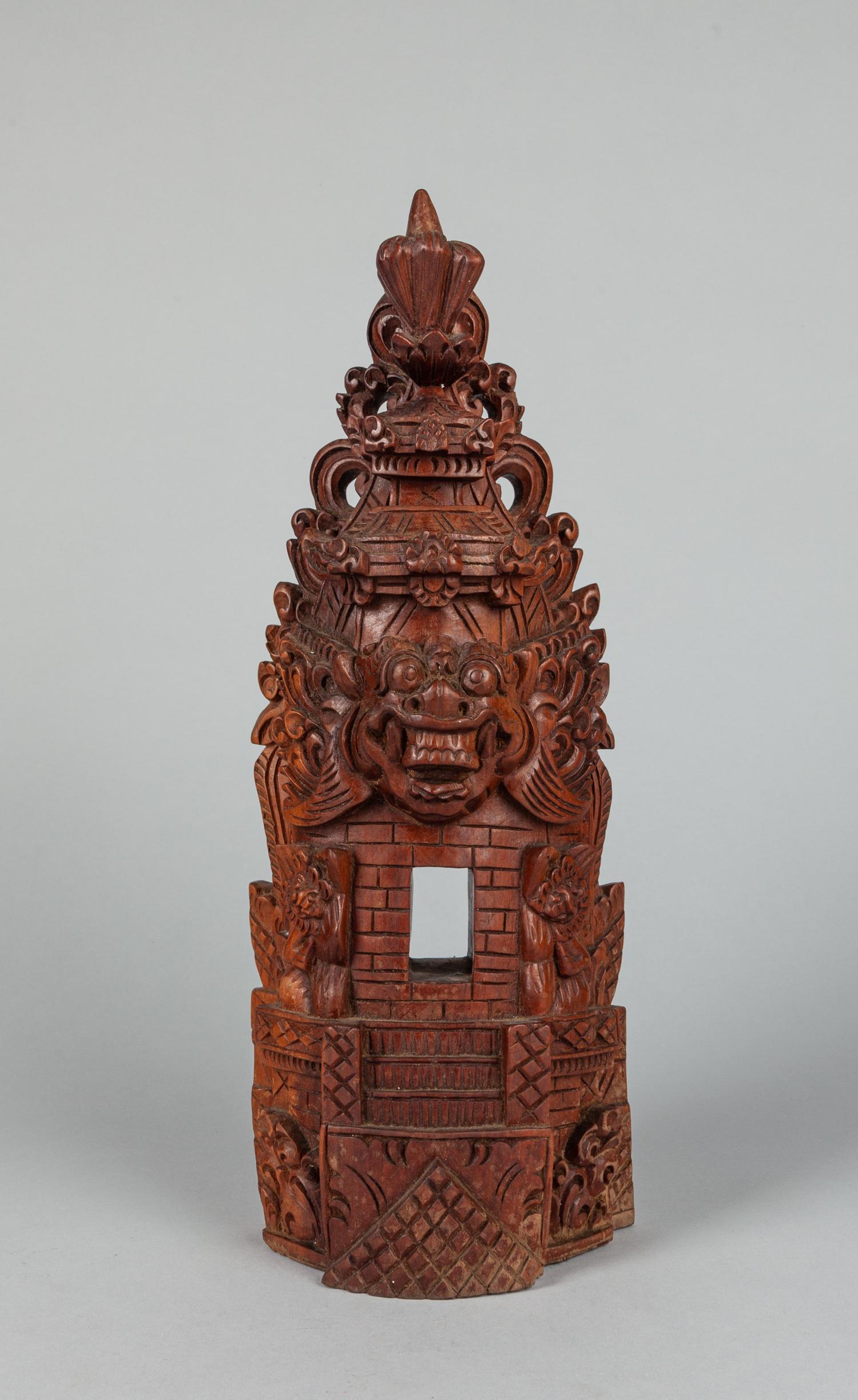 Carved South Asian Art Wood Figure with Signature: Carved south Asian art wood figure, singed by DALI. 4.75X13 inch.