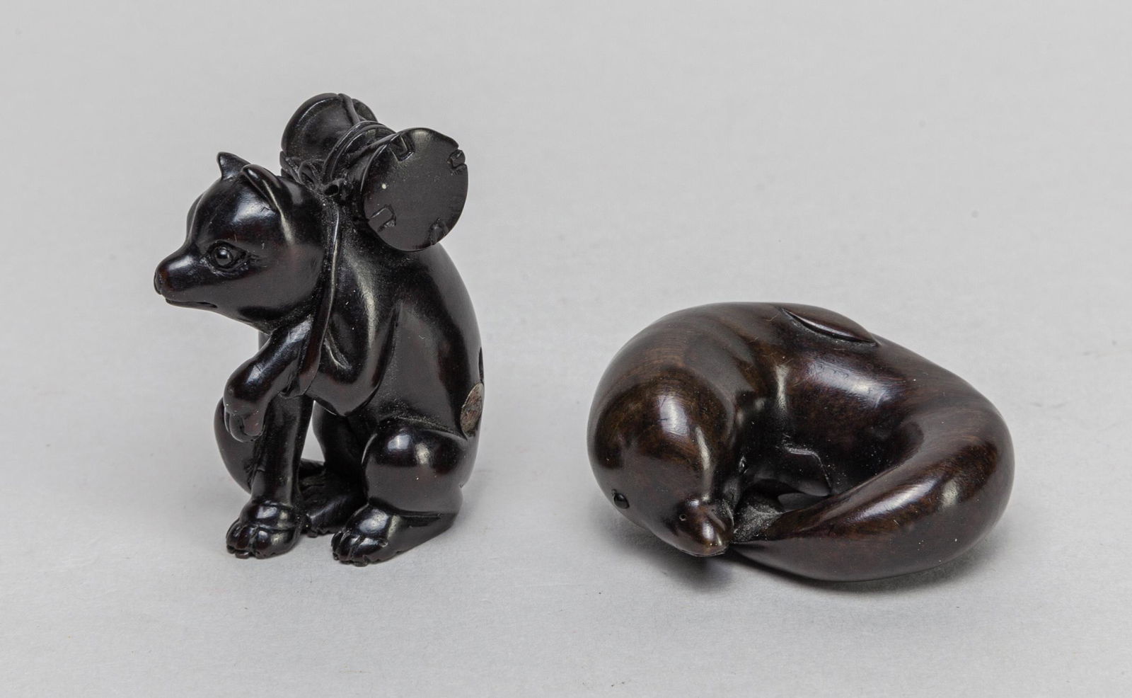 Set Japanese Carved Wood Netsukes (1 of 10)