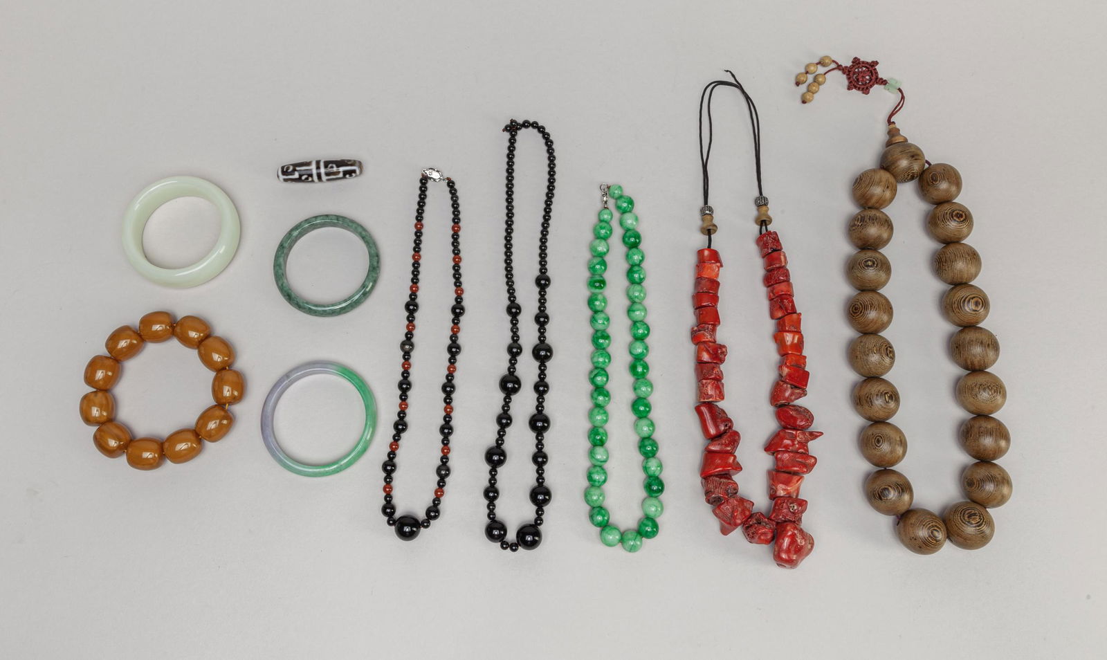 Estate Chinese Jade/Stone/Coral Like Jewelries (1 of 11)