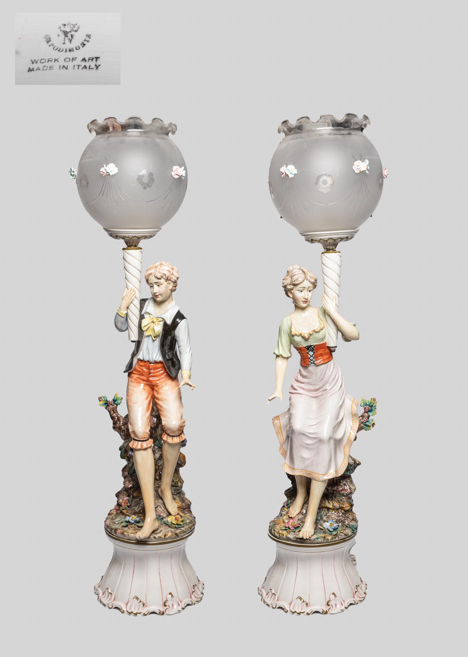 Pair Collectible Capodimonte Porcelain Lamps (1 of 17)