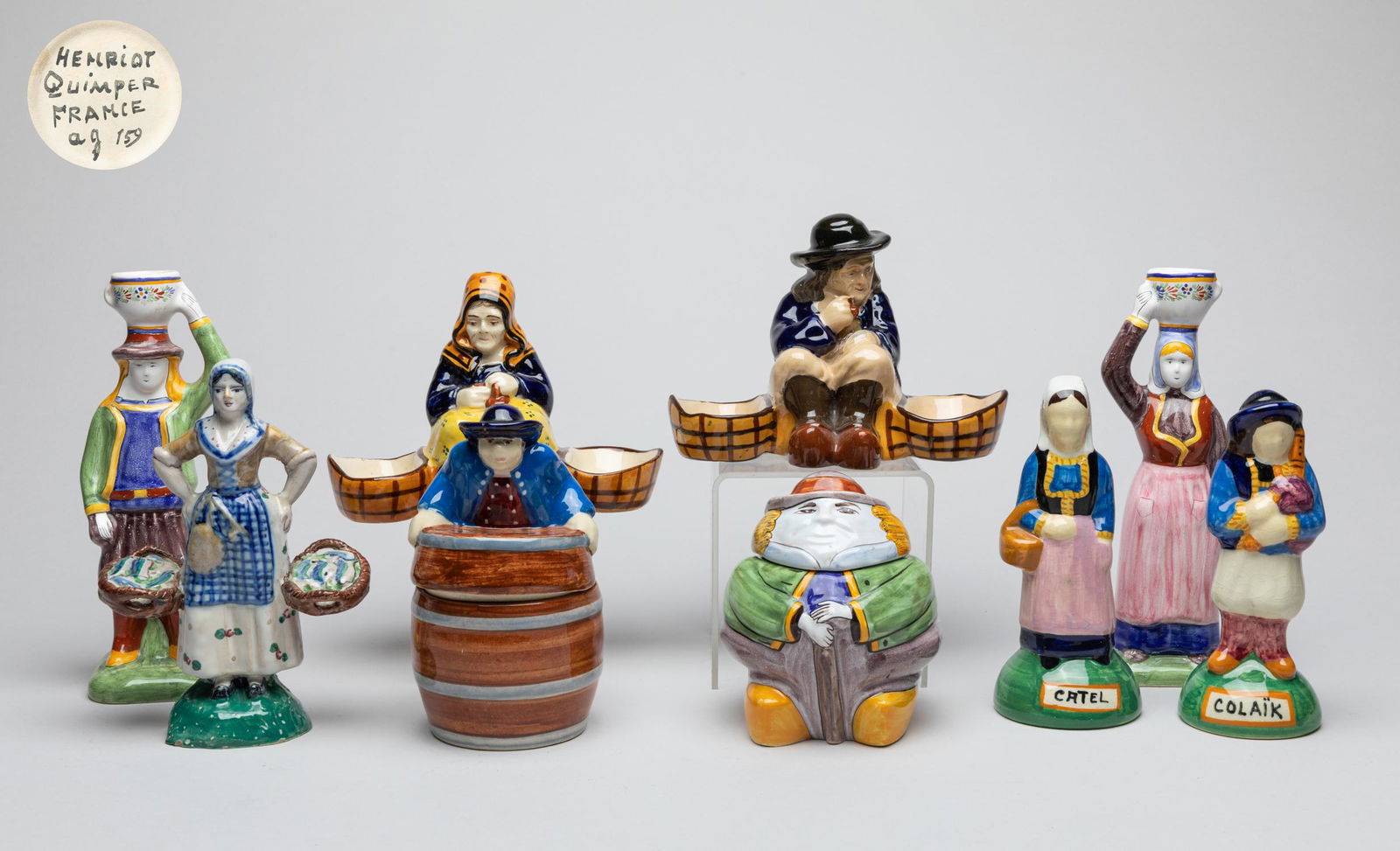 Malicorne Quimper French Faience Pottery Figures (1 of 13)