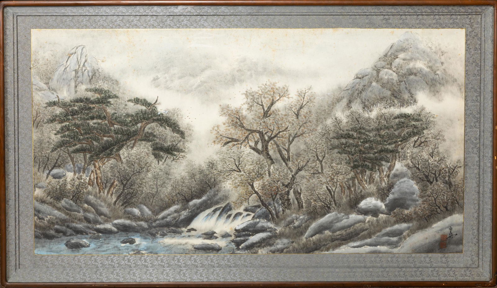 Large Chinese Watercolor Wall Hanging Painting (1 of 8)