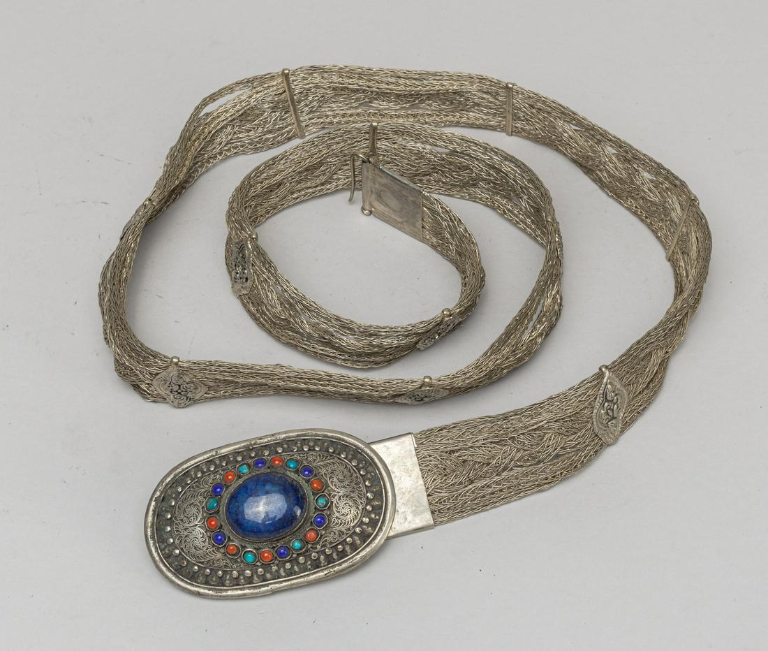 Vintage Silver/Lapis Gem Stones Belt (1 of 11)
