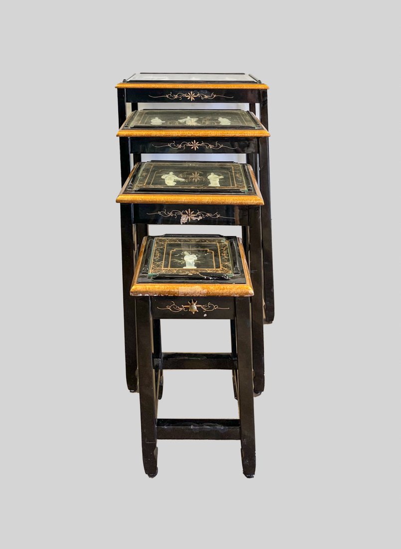 Chinese Lacquer Tall Table Set (1 of 12)