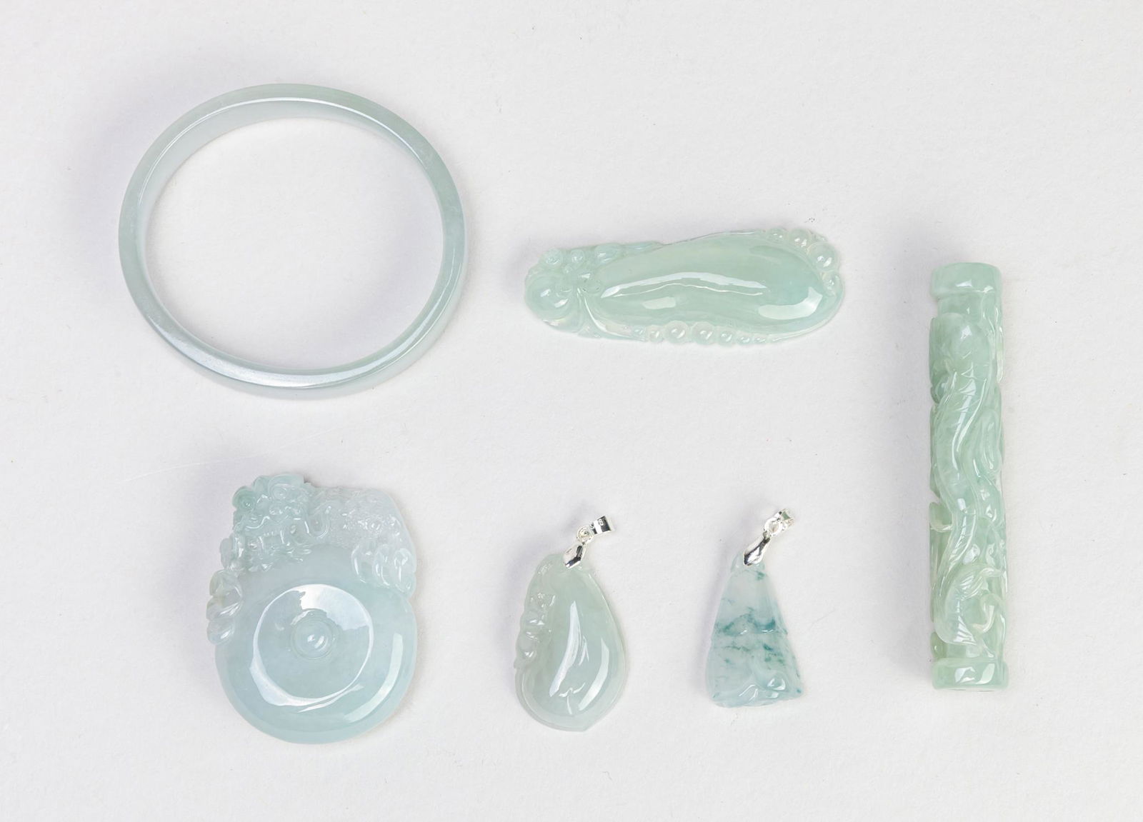 Estate Chinese Jade/Stone Jewelries (1 of 13)