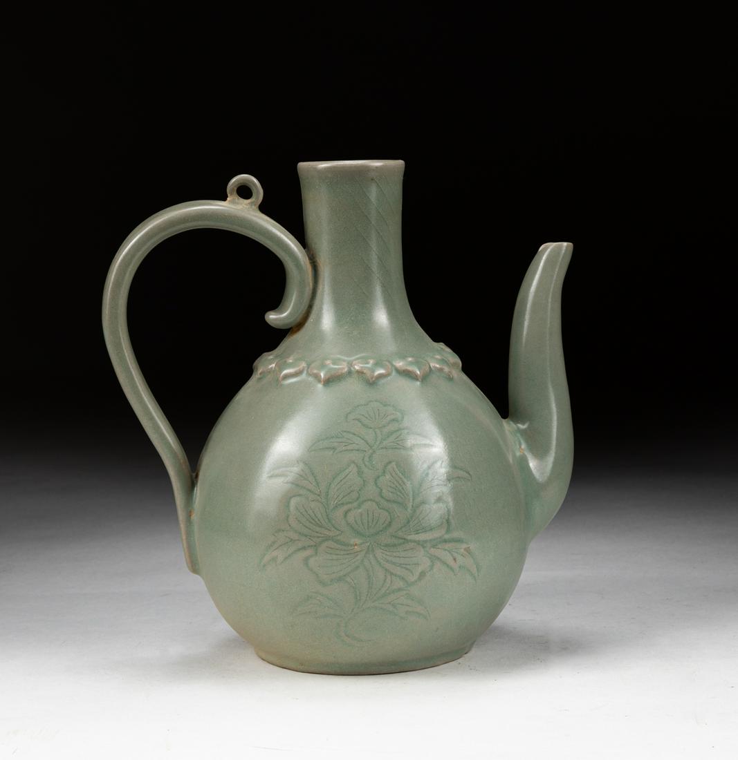 Korean Joseon Celadon Porcelain Ewer (1 of 11)