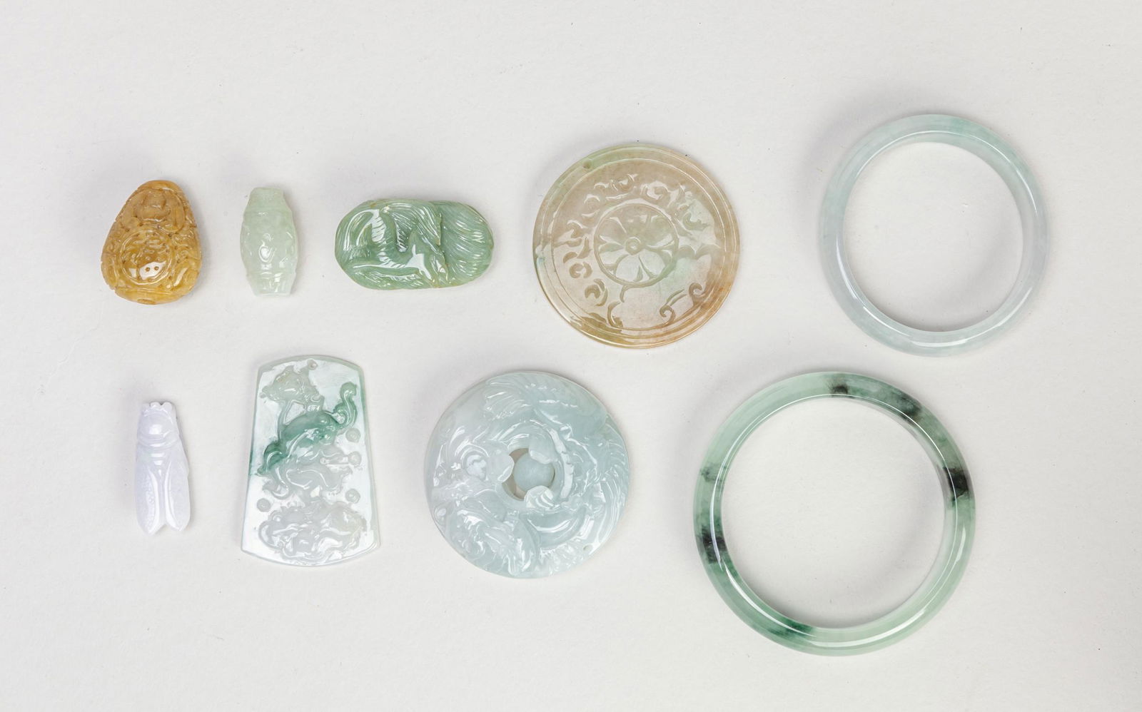 Estate Chinese Jade/Stone Jewelries (1 of 10)