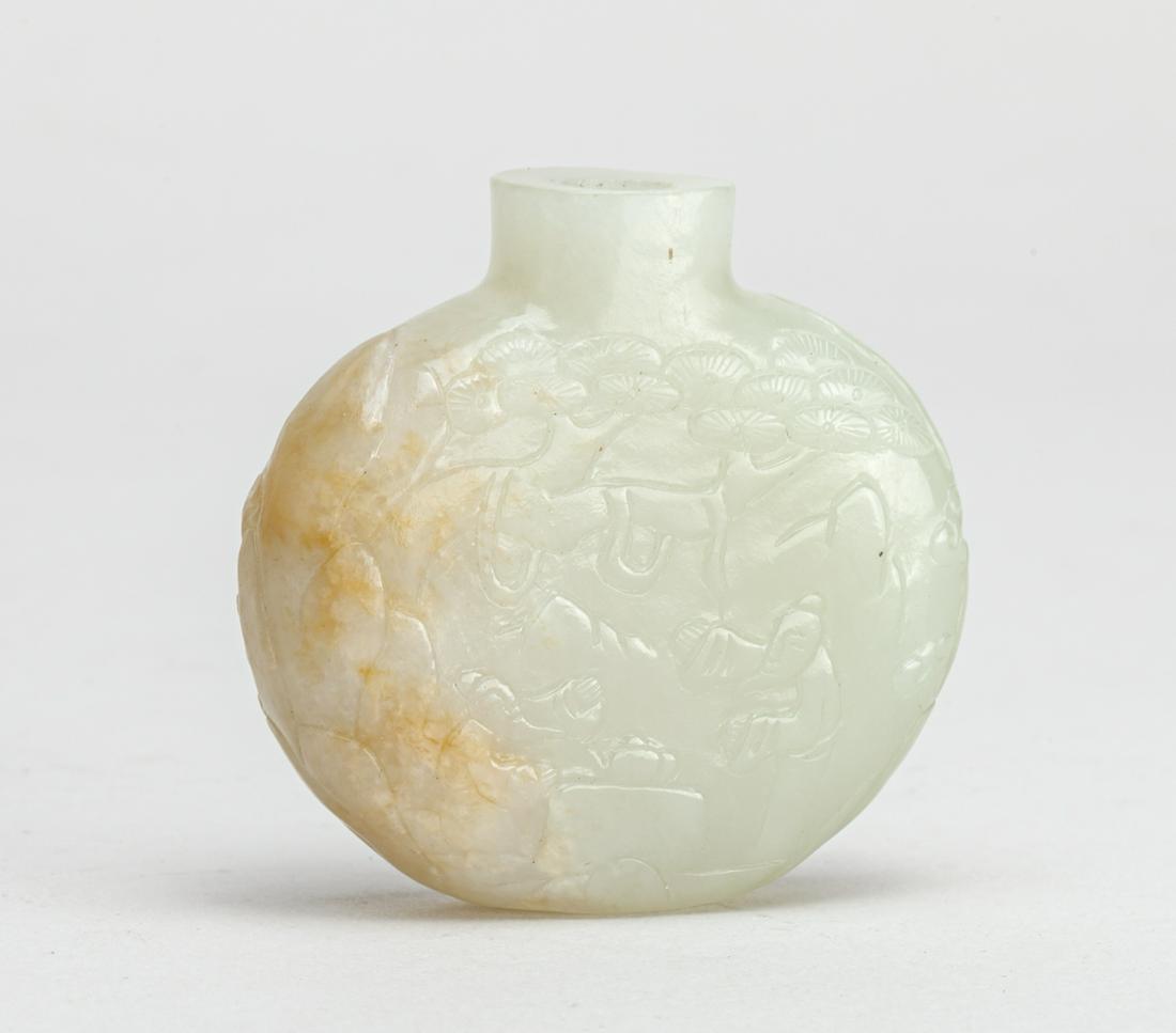 Chinese White Jade Carved Snuff Bottle (1 of 10)