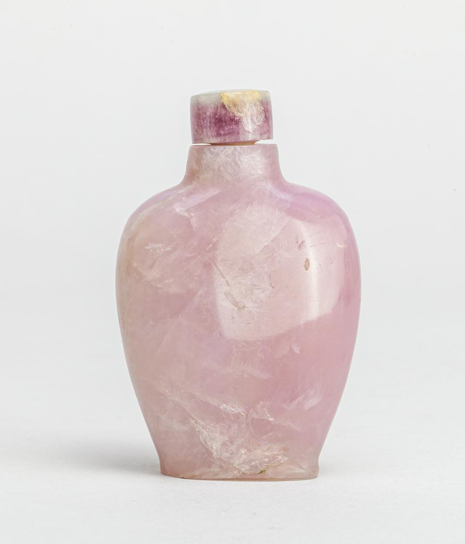 Chinese Old Rose Quartz Snuff Bottle (1 of 11)