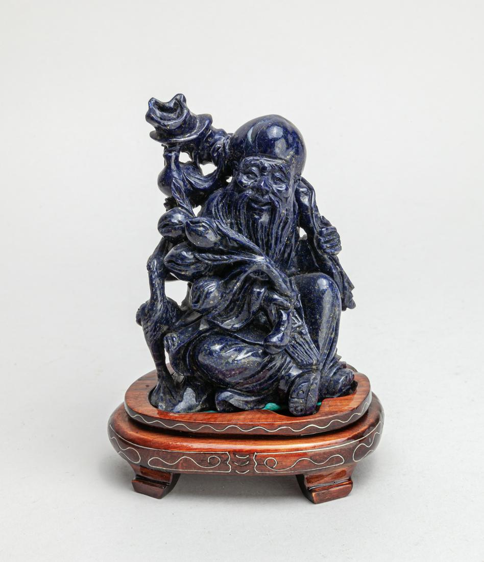 Collectible Chinese Lapis Carving of Shoulao (1 of 10)
