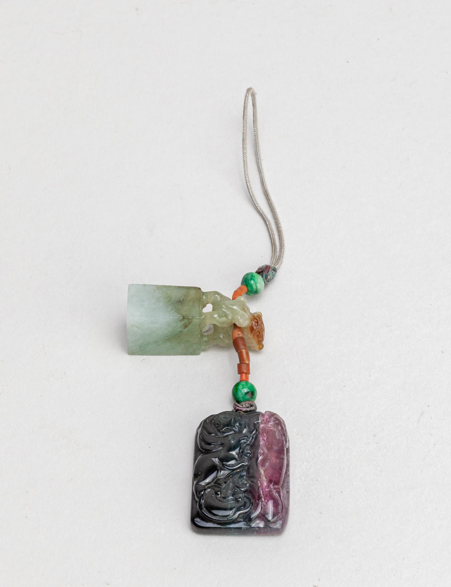 Manchu China Jade & Tourmaline Carvings (1 of 10)