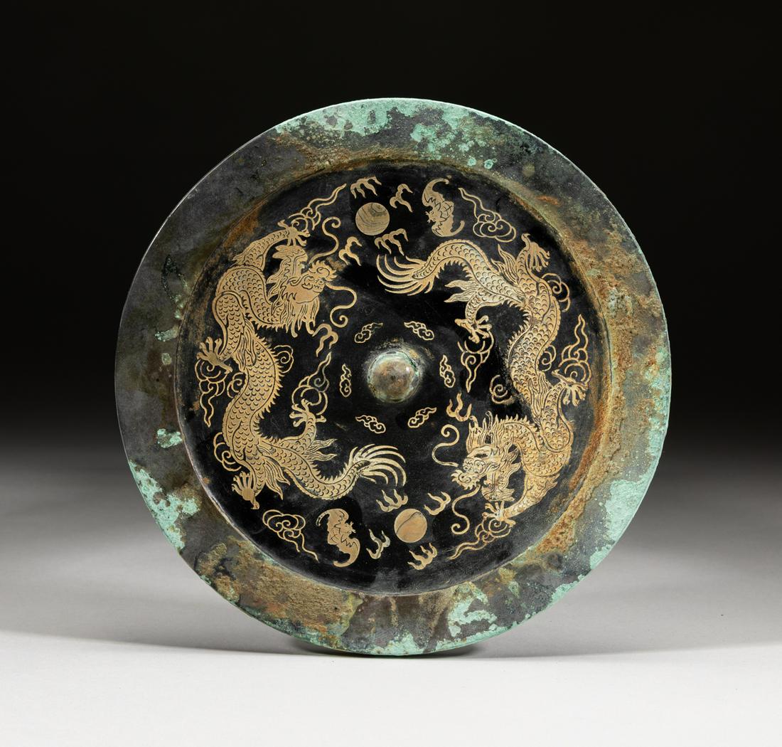 Important Korean Bronze Mirror Inlaid MOP (1 of 9)